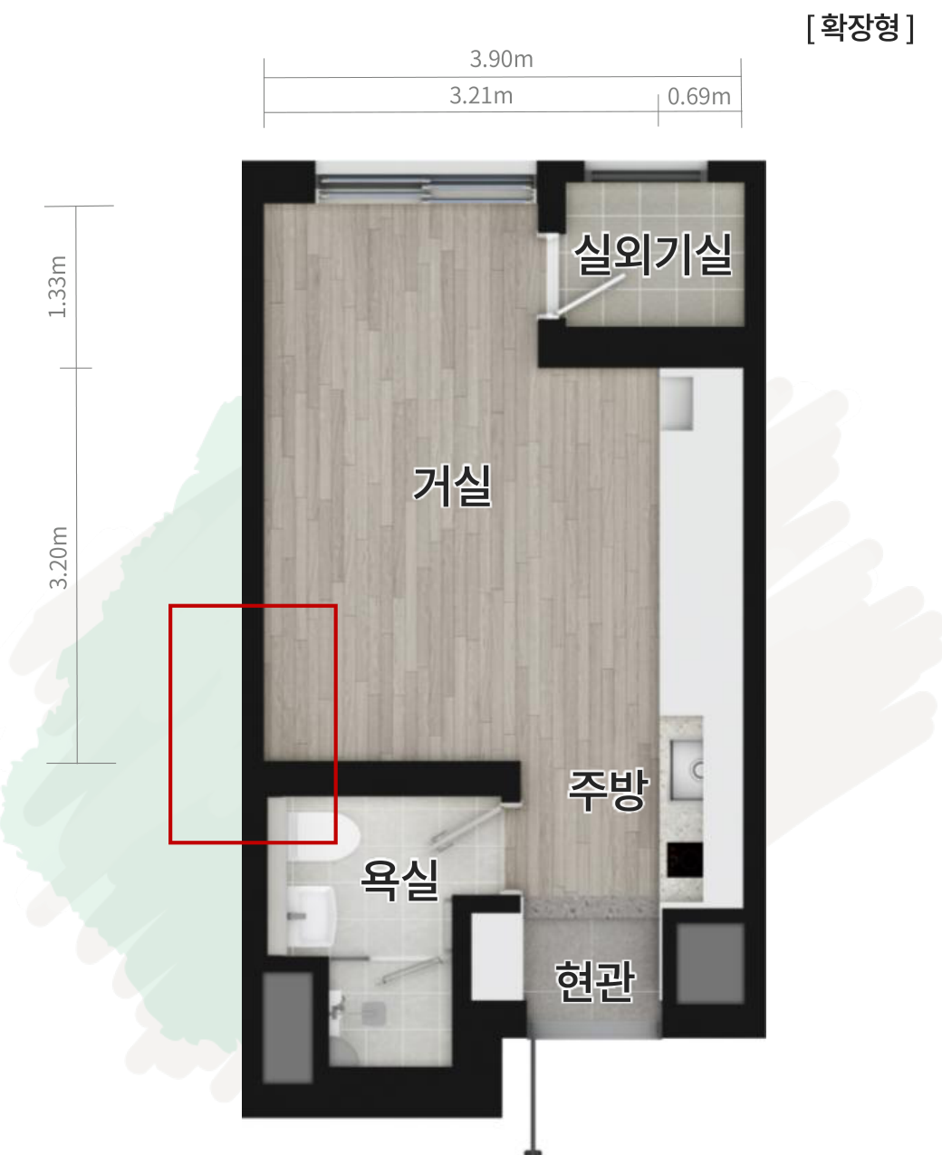 신대방역 더하이브 퍼스트 아파트형주택 19A 평면도