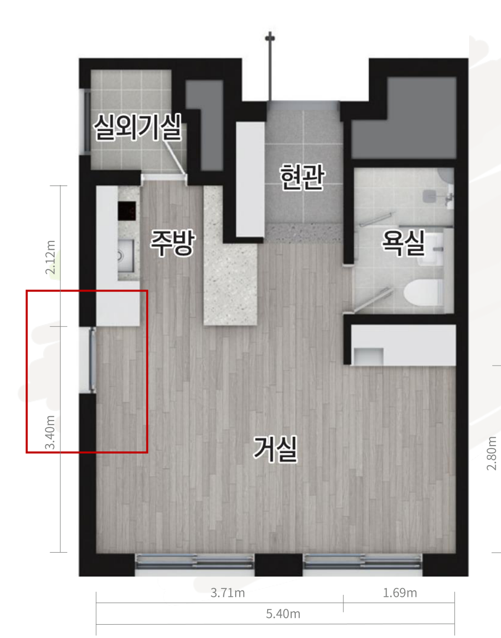 신대방역 더하이브 퍼스트 아파트형주택 24A 평면도